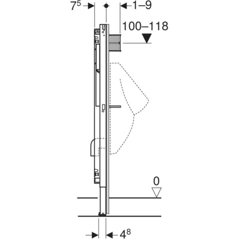 Stelaż podtynkowy Geberit Duofix do pisuaru, 112–130 cm, uniwersalny