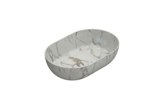GLOBO umywalka nablatowa 54 × 36 cm Arabescato Chiaro