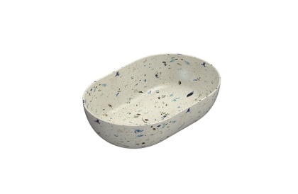 GLOBO umywalka nablatowa 54 × 36 cm Graniglia Beige