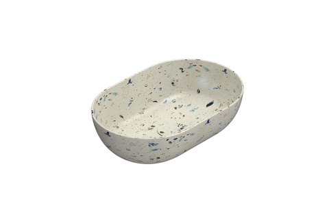 GLOBO umywalka nablatowa 54 × 36 cm Graniglia Beige