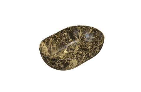 GLOBO umywalka nablatowa 54 × 36 cm Portoro Marrone