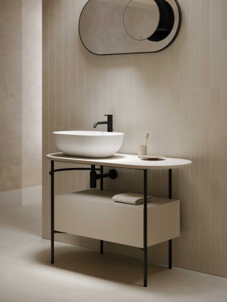 GLOBO umywalka nablatowa 54 × 36 cm Arabescato Brown