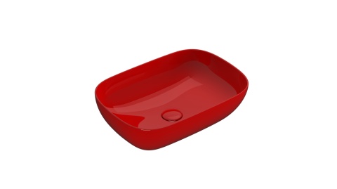 GLOBO umywalka nablatowa 55 × 38 cm Rosso Pompei