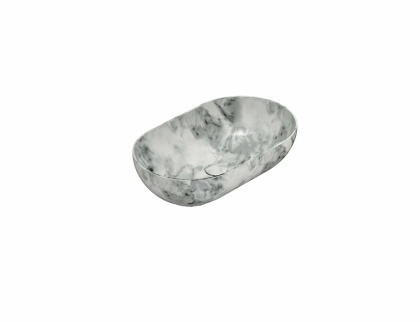 GLOBO umywalka nablatowa 60 × 36 cm Arabescato Grigio