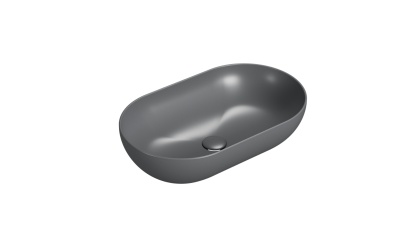 GLOBO umywalka nablatowa 60 × 36 cm Smoke