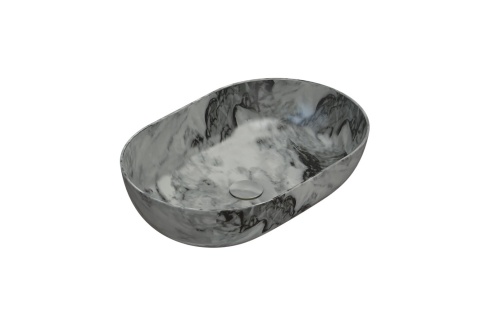 GLOBO umywalka nablatowa 60 × 41 cm Arabescato Grigio