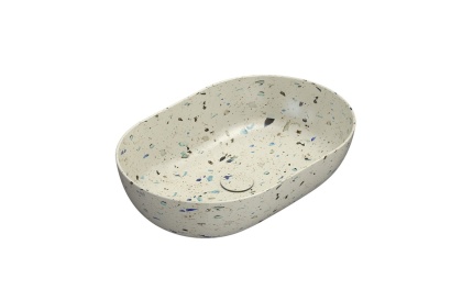GLOBO umywalka nablatowa 60 × 41 cm Graniglia Beige