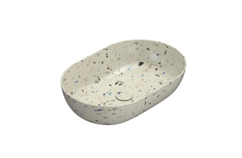 GLOBO umywalka nablatowa 60 × 41 cm Graniglia Beige