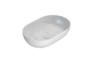 GLOBO umywalka nablatowa 60 × 41 cm Marmo di Carrara