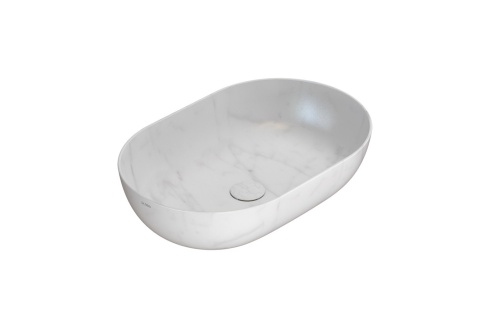GLOBO umywalka nablatowa 60 × 41 cm Marmo di Carrara