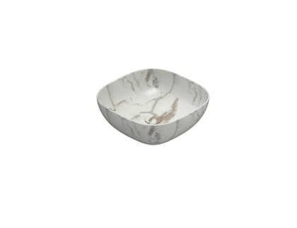 GLOBO umywalka nablatowa 45 × 45 cm Arabescato Chiaro