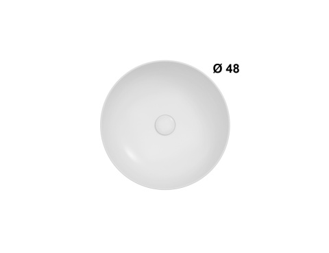 GLOBO umywalka nablatowa Ø48 cm biały połysk