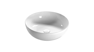 GLOBO umywalka nablatowa Ø48 cm biały połysk