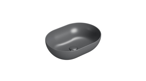 GLOBO umywalka nablatowa 50 × 36 cm Smoke