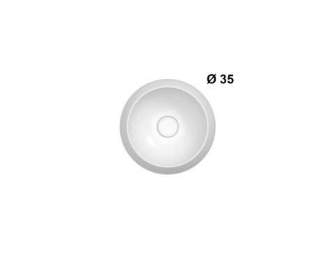 GLOBO umywalka nablatowa Ø35 cm biały połysk