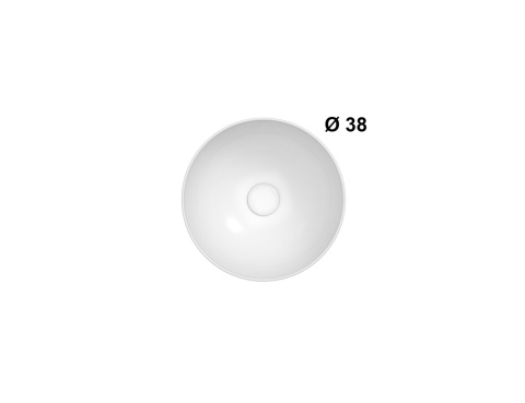 GLOBO umywalka nablatowa Ø38 cm BIAŁY POŁYSK