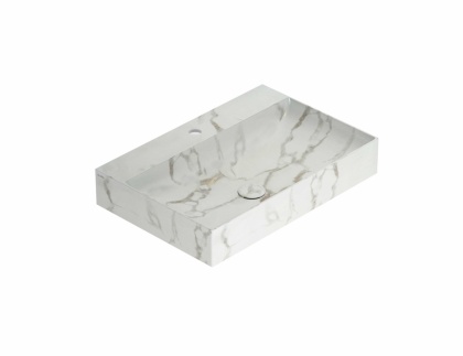 GLOBO umywalka nablatowa 70 × 47 cm Arabescato Chiaro