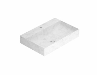 GLOBO umywalka nablatowa 70 × 47 cm Marmo di Carrara