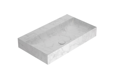 GLOBO umywalka nablatowa 80 × 47 cm Marmo di Carrara