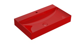 GLOBO umywalka nablatowa 80 × 47 cm Rosso Pompei