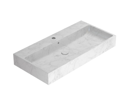 GLOBO umywalka nablatowa lub wisząca 100 × 50 cm - Marmo di Carrara
