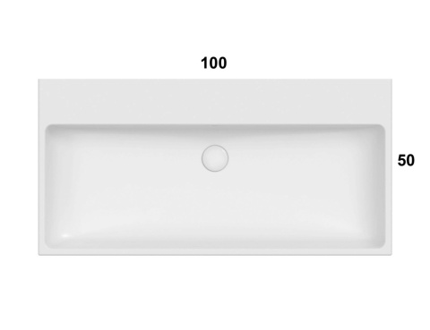 GLOBO umywalka nablatowa lub wisząca 100 × 50 cm - Portoro Marrone