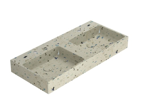 GLOBO umywalka nablatowa lub wisząca 110 × 50 cm - Graniglia Beige