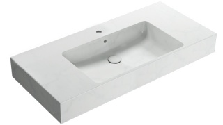 GLOBO umywalka nablatowa lub wisząca 110 × 50 cm - Marmo di Carrara