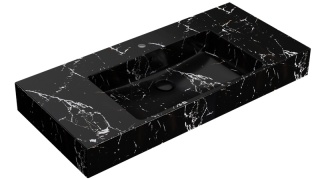GLOBO umywalka nablatowa lub wisząca 110 × 50 cm - Portoro Nero