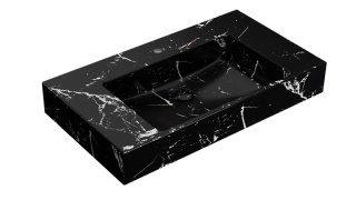 GLOBO umywalka nablatowa lub wisząca 90 × 50 cm - Portoro Nero