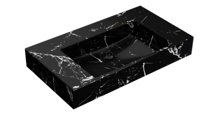 GLOBO umywalka nablatowa lub wisząca 90 × 50 cm - Portoro Nero