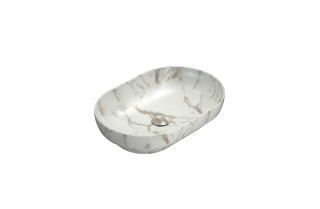 GLOBO umywalka wpuszczana w blat 60 × 41 cm - Arabescato Chiaro