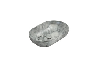 GLOBO umywalka wpuszczana w blat 60 × 41 cm - Arabescato Grigio