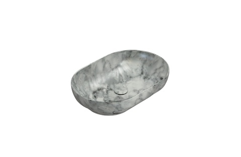 GLOBO umywalka wpuszczana w blat 60 × 41 cm - Arabescato Grigio
