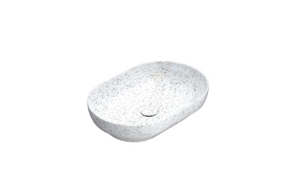 GLOBO umywalka wpuszczana w blat 60 × 41 cm - Graniglia Ghiaccio