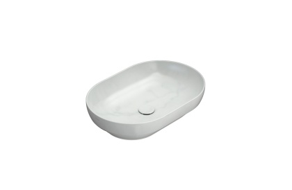 GLOBO umywalka wpuszczana w blat 60 × 41 cm - Marmo di Carrara