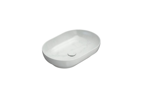 GLOBO umywalka wpuszczana w blat 60 × 41 cm - Marmo di Carrara