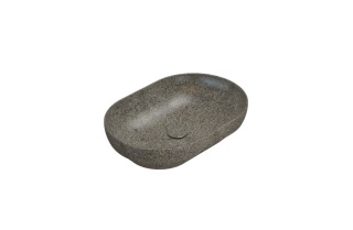 GLOBO umywalka wpuszczana w blat 60 × 41 cm - Peperino Grigio