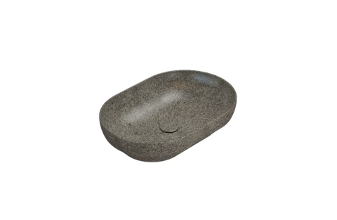 GLOBO umywalka wpuszczana w blat 60 × 41 cm - Peperino Grigio