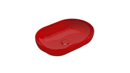 GLOBO umywalka wpuszczana w blat 60 × 41 cm - Rosso Pompei