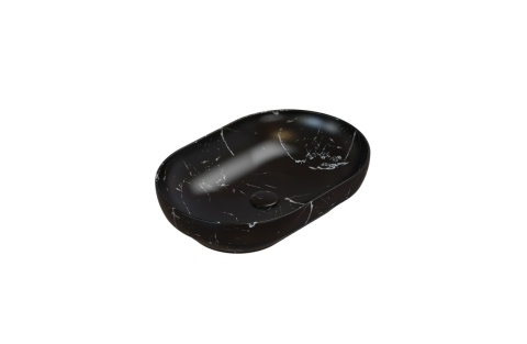 GLOBO umywalka wpuszczana w blat 60 × 41 cm - Portoro Nero