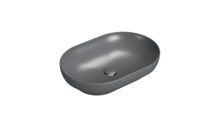GLOBO umywalka wpuszczana w blat 60 × 41 cm - Smoke