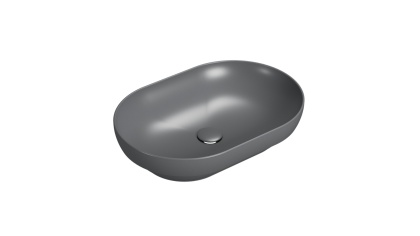 GLOBO umywalka wpuszczana w blat 60 × 41 cm - Smoke