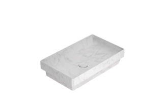 GLOBO umywalka wpuszczana w blat 61 × 37 cm - Marmo di Carrara
