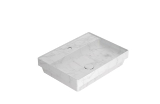 GLOBO umywalka wpuszczana w blat 61 × 46 cm - Marmo di Carrara