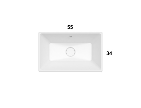 GLOBO umywalka wpuszczana w blat lub podblatowa 55 × 34 cm - biały połysk