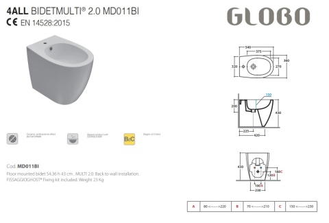 GLOBO bidet stojący - 4ALL - Felce