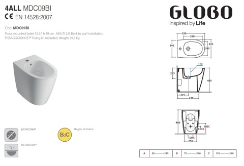 GLOBO bidet stojący - 4ALL - biały połysk