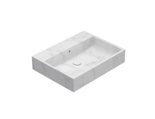GLOBO umywalka nablatowa lub wisząca 65 × 50 cm - Marmo di Carrara