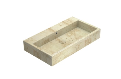 GLOBO umywalka nablatowa lub wisząca 70 × 50 cm - Travertino